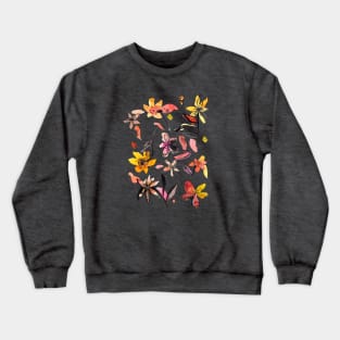 Yellow Expressive Ink Flowers Crewneck Sweatshirt